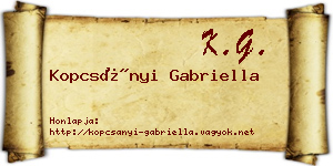 Kopcsányi Gabriella névjegykártya