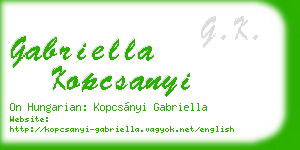 gabriella kopcsanyi business card