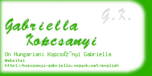 gabriella kopcsanyi business card